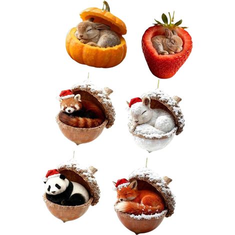 Décoration de Noël artisanale en forme d'animal et pomme pin pour les (1/5)
