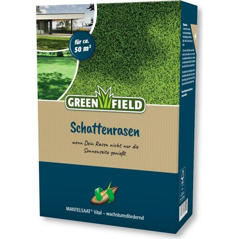 Greenfield Schattenrasen MANTELSAAT 1 kg Rasensamen Grassamen Schattenlage