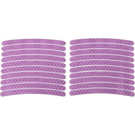 Bardusch 20 Pcs Arc Roue Jante Autocollants Voiture Roue Jante Rubans Décoration Autocollants Pour 14-22" Taro Violet Réfléchissant Pet (1/5)