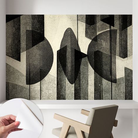 Selbstklebende Tapete - Wanddekoration Wohnzimmer - Tapete Schlafzimmer Geometrische Formen 104x70 cm (1/5)