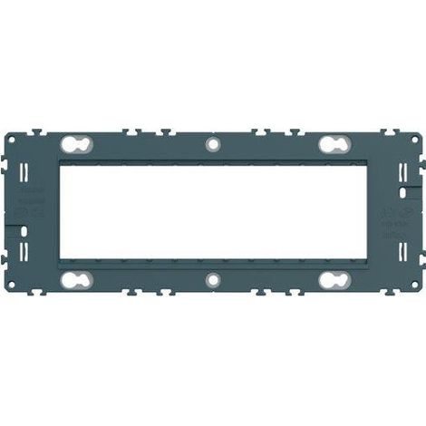 Support à vis Gallery pour 6 modules - Entraxe 57mm - Gris foncé RAL 7011 - WXA456 - Hager