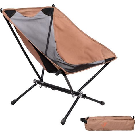 Chaise pliante extérieur design ergonomique portable pour camping randonnée plage voyage pique-nique couleur sable (1/5)
