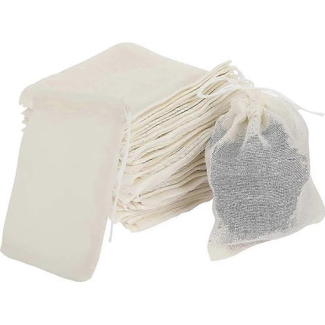 50 sacs en mousseline de coton réutilisables