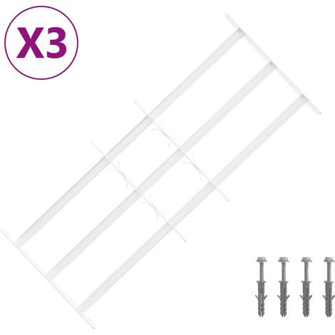 vidaXL Security Grille for Windows with 3 Crossbars 3 pcs 63-114 cm