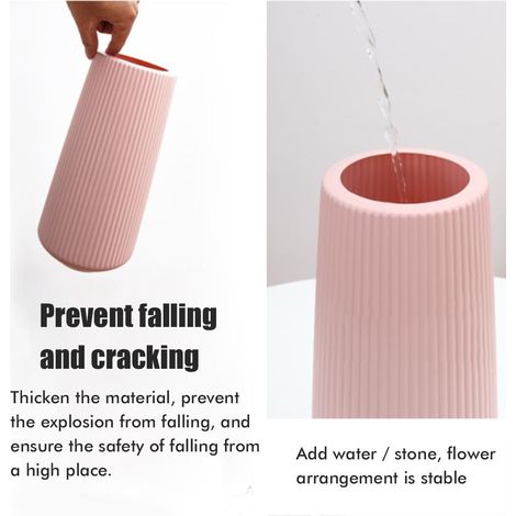 Moderne Blumenvase aus Kunststoff, dekorativ für Wohnzimmer, Tisch und Zuhause (1/5)