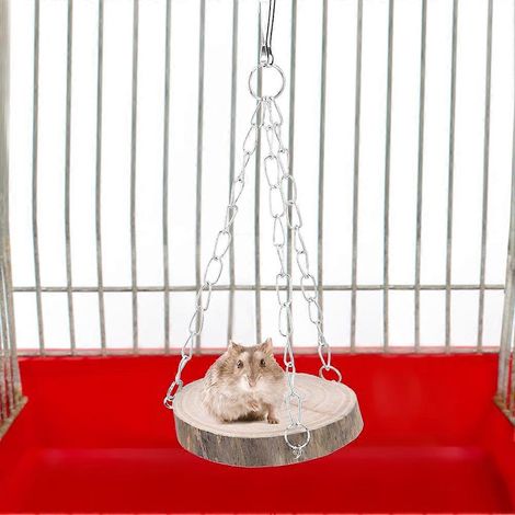 Hamac suspendu en bois pour petits animaux de compagnie, jouet sûr pour hamster, oiseau ou perroquet. (1/3)