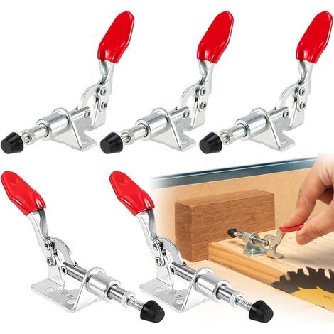 5 Pcs Pince Horizontale, Outil à Main à Action Push-Pull, Dégagement Rapide Basculer La Pince, Pour Le Fonctionnement De La Machine, La Menuiserie, Le Soudage (Force De Serrage De 45 Kg) (1/5)