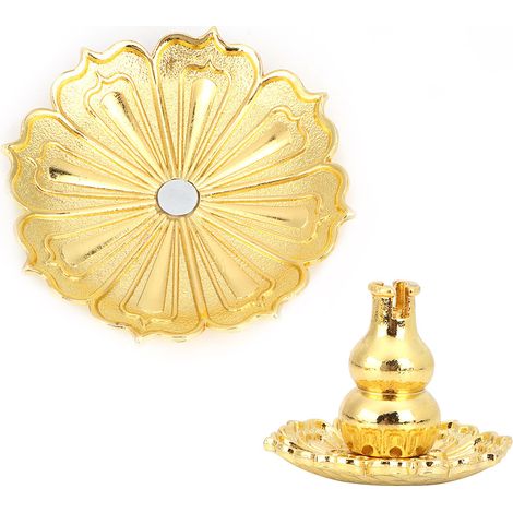 Mini-Räucherstäbchenhalter in Blütenform aus Kupferlegierung (Gold) (1/5)