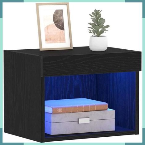 863103 Ensemble meuble TV avec LED 2 pcs Chêne noir 40 x 30 x 30 cm (1/5)