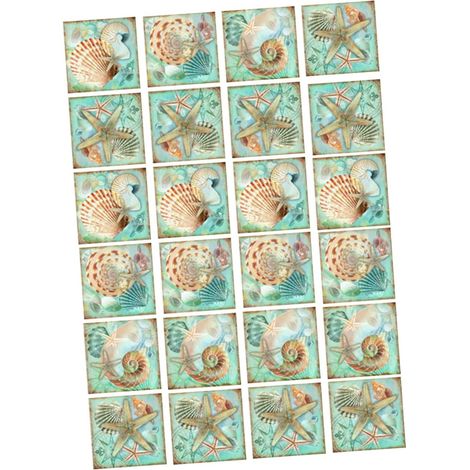 Autocollants Pour Carrelage Étoile De Mer Imperméables 15x15 Cm En Pvc Amovibles Décor Coquillages Cuisine Salle De Bain Lot De 24 (1/5)