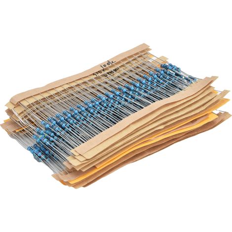 Assortiment de 600 résistances à film métallique (30 valeurs : 10 Ω, 1 MΩ, 1/4 W, 1 %) pour projets de bricolage (1/5)