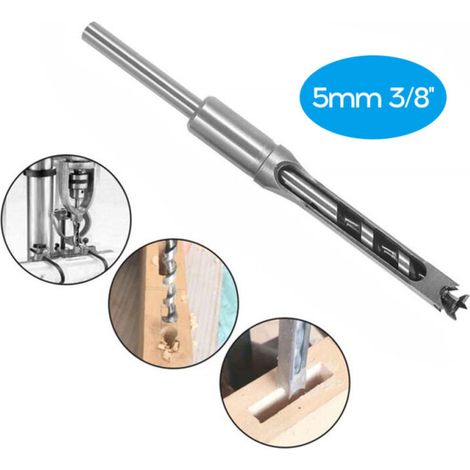 Outil de menuiserie pour le bricolage : foret à trous carrés de 9,5 mm, alésoir, tarière carrée, œillet carré, ciseau à mortaiser (1/5)