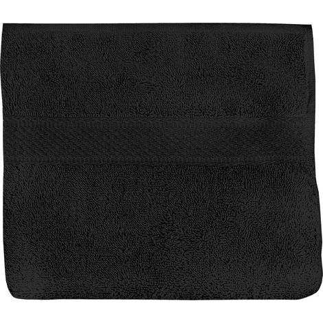 Serviette de toilette en coton 500 gr/m2 50x90 cm LAGUNE noir, par Soleil d'ocre