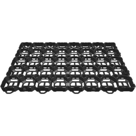 Dalles de Gazon Noires RKP6 - Stabilisatrices, Carrossables, Écologiques 57x38x4cm (1/2)