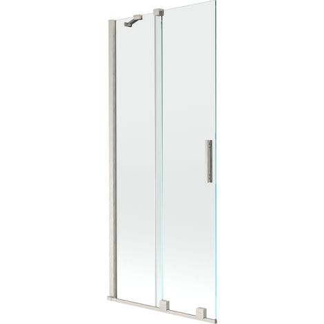 Mexen Velar paroi de baignoire coulissante à 2 battants 85 x 150 cm, transparent, nickel brossé - 896-085-000-01-97 (1/2)