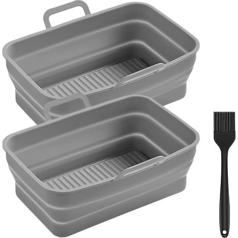 1 friteuse à air chaud en silicone réutilisable, panier rectangulaire antiadhésif, plaque de cuisson résistante à la chaleur. (1/5)