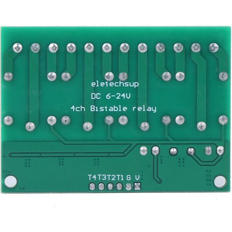 Module de relais à verrouillage de déclenchement CC 6V-24V à 4 canaux, commutateur électronique bistable autobloquant, carte de déclenchement à faible impulsion, bouton, MCU, contrôle E/S. (1/4)