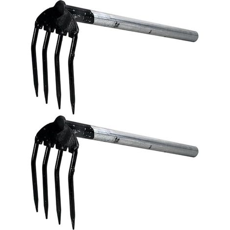 2pcs Jardin Râte des Outils De Déglaçage De Sol Jardinage Outils À La Main Earthnut Creuser Râteaux