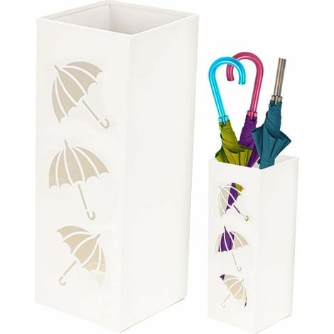 Seau A Parapluies - Support Metal Carré Pour Rangement D'Entree - Compatible Parapluies Longs Et Pliants - 1 Piece