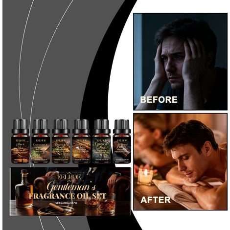 Duftöl-Set für Herren – Erfrischt die Raumluft, schafft eine entspannende Atmosphäre und bietet tägliche Kräuter-Aromatherapie – 60 ml (6 x 10 ml) -- BIEMMEDUE (1/5)