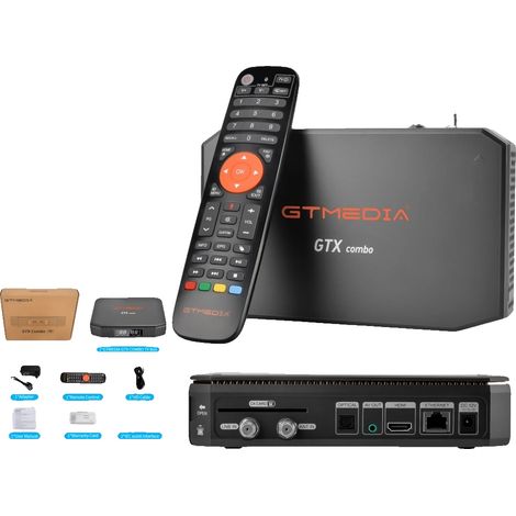 Decodificador, compatible con 4K/8K, sistema Android 9.0, GTX Combo, enchufe tipo C de 100V-240V (UE) (1/5)