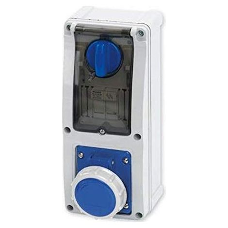 Presa Interbloccata Verticale Con Portafusibili 16A 2P+T Blu IP67 Rosi 16.3216B6 (1/2)