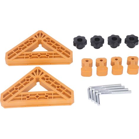 Équerres de fixation à 45° et 90° pour bois, pinces de positionnement à angle droit, étaux de serrage pour panneaux, kit de 2 pièces, usage menuiserie précise. (1/5)