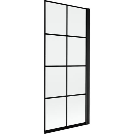 Paratia per vasca Mexen Mist, 1 anta destra 80 x 150 cm, griglia nera, nero - 8A9-080-001-70-77-P (1/4)