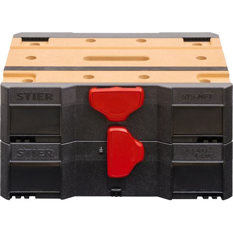 STIER Systainer-Rollbrett RB Black-Edition – Für T-Loc Und Systainer³, 100 Kg Tragkraft, 4 Lenkrollen (2 Feststellbar)