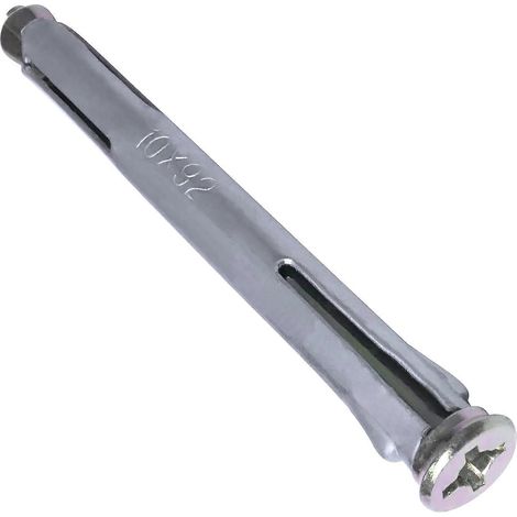 Lot de 10 chevilles d'expansion métalliques 10 x 92 mm + 10 vis M6 x 107 mm à empreinte PZ 3 - acier - pour cadre de fenêtre/béton/brique pleine (1/3)