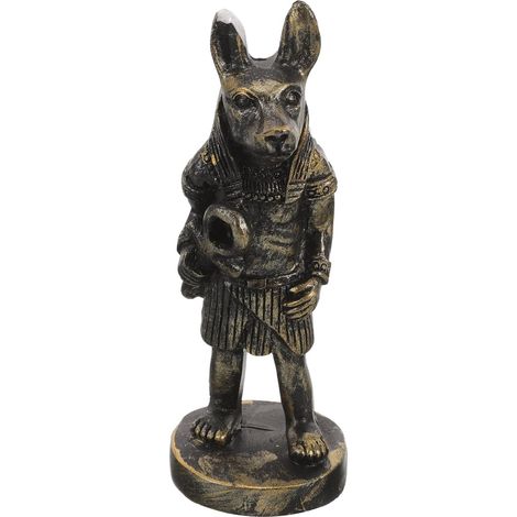 Sculpture Artisanale en Résine Anubis 8,5 Cm Statue du Chien Égyptien Décoration Intérieur Ornement de Bureau Mythologique Objet D’Art Égyptien Vintage Décoration Style (1/5)