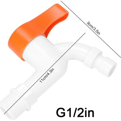 4 acoplamientos rápidos de plástico PPR para grifos y accesorios de tuberías de agua (rosca externa G1/2"). (1/5)