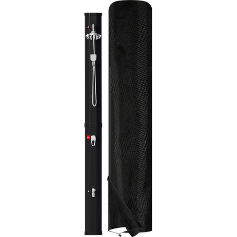 Randaco Ducha solar de 40 l con funda y teleducha: cómoda ducha exterior para jardín.