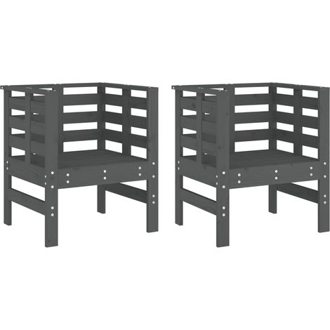 Maison Exclusive - Gartenstühle 2 Stk. Grau 61,5x53x71 cm Massivh