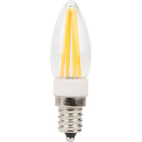 Lot de 10 ampoules à filament long E12 de 3 W (110 V CA) pour lustre ou plafonnier, blanc chaud (1/5)
