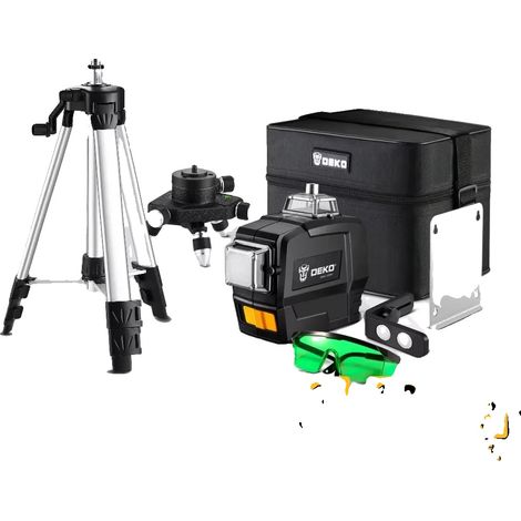 Niveau Laser, Ligne Croisée Horizontale et Verticale à 360, Comprend Trépied et Accessoires (1/2)