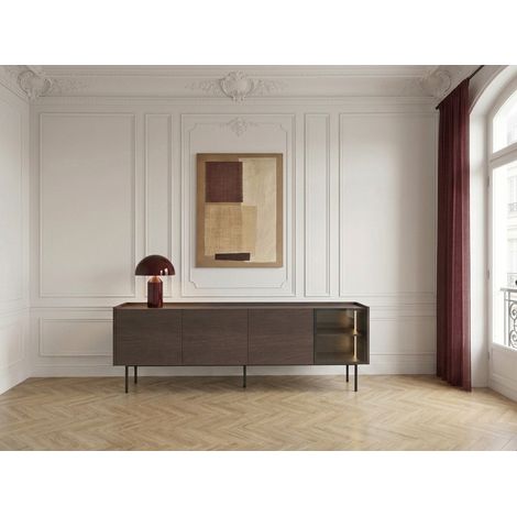 BOBOCHIC - Meuble TV 4 portes 220 cm AURORA avec LEDS (1/5)