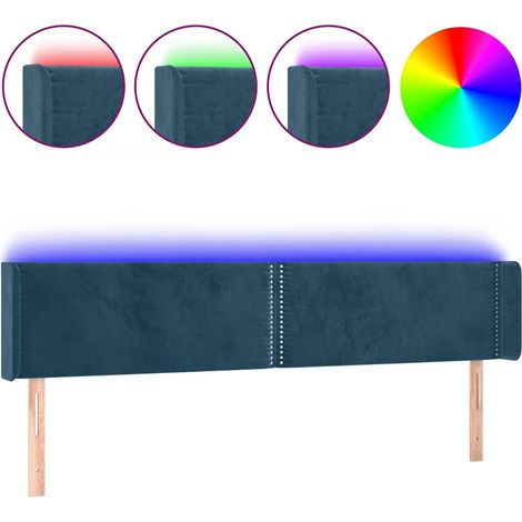 Maison Exclusive - Cabecero con LED de terciopelo azul oscuro 203 (1/5)