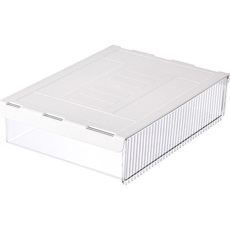 Tiroir coulissant transparent pour bureau, organisateur invisible sous table, dimensions 21x6x17cm (1/5)