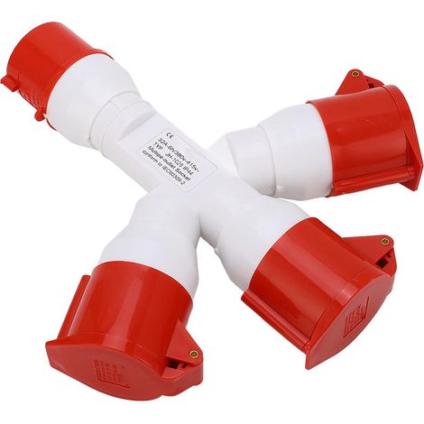 Prise de Courant, Fiche Industrielle 5 Broches 1 en 3 Connecteurs de Prise, 380-415V 32A Aviation Plug Socket Industrial Plug (1/5)
