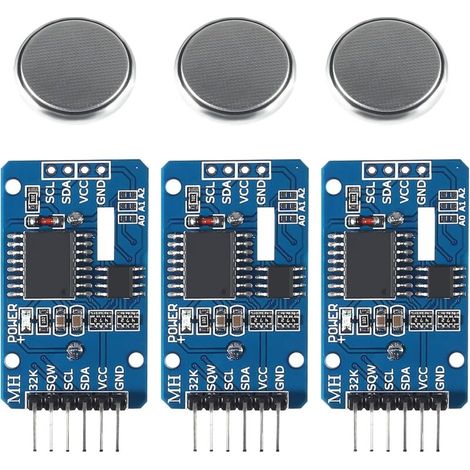 AT24C32 IIC Module Precision Clock,Temps Réel Module Horloge RTC Capteur avec Batterie Compatible avec Arduino(3PCS) (1/5)