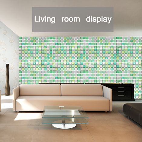 Autocollant mural 3D adhésif pour carrelage DIY, déco cuisine salle de bain, papier peint autocollant imperméable, lot de 2, style pierre, yjc0020 (1/3)