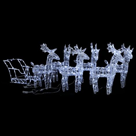 Décoration de Noël Rennes et traîneau 320 LED Acrylique (1/5)
