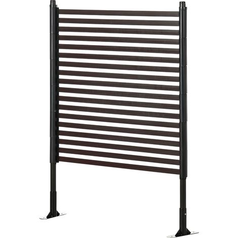 Panneau clotûre de jardin brise vue en métal extérieur avec pieds ou piquets à planter, modulaire, 93L x 22l x 124H cm