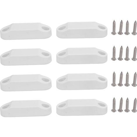 Kit de 4 paires de loquets et de supports de porte à bagages magnétiques, rangement résistant aux intempéries pour camping-car, remorque, blanc (1/5)