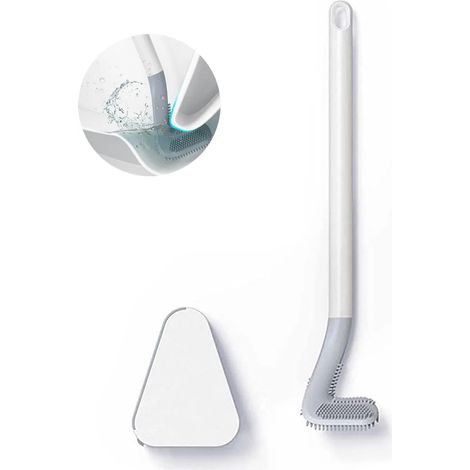 Wc Bürste Silikon Toilettenbürste Klobürste - Golfbürstenkopf Bürstengarnitur Wandmontage Langstielige Klobürstenhalter Für Badezimmer