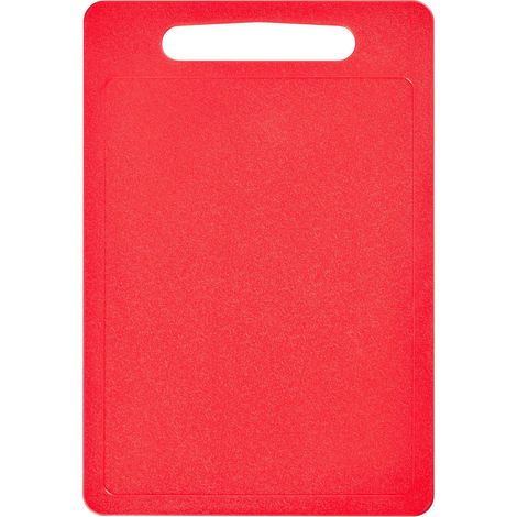 Planche a Decouper Rouge 40 x 30 cm Plastique Sans BPA Surface Antiderapante Poignee Compatible Lave Vaisselle (1/5)