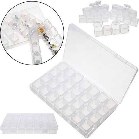 Boîte de rangement transparente pour peinture diamant à 28 emplacements - Boîte de rangement (1/5)