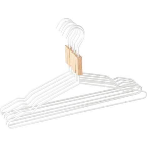 Set de 6 Cintres Säly SKLUM Blanc - Lot de cintres robustes pour dressing et penderie, design moderne et gain de place