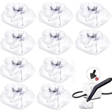 Lot de 10 Petits tampons en Microfibre compatibles avec Les nettoyeurs Vapeur Dupray, etc. pour Brosse Triangulaire – Accessoires réutilisables et lavables (1/5)